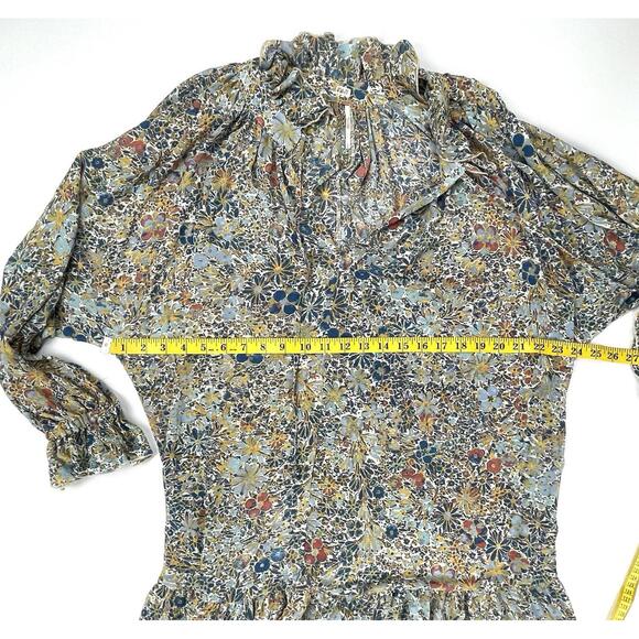 Free People Feeling Groovy Floral Long Sleeved Maxi Dress Sheer No Slip Large - Picture 8 of 10